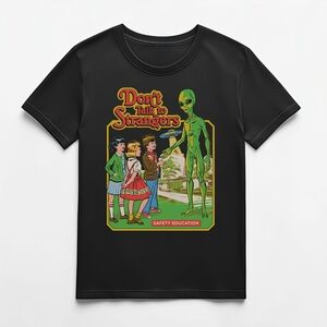 Alien Graphic Womens T-Shirt - Black
